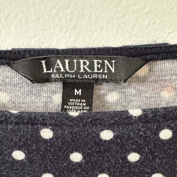Ralph Lauren Navy and White Polka Dot Short Sleeve Top - Picture 2 of 6